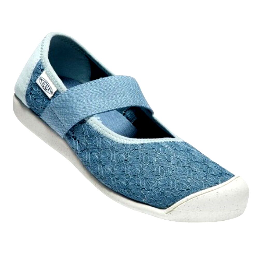 Keen Sienna Mary Jane Shoes Womens Size 8.5 Provincial Blue Lace Canvas Knit NEW